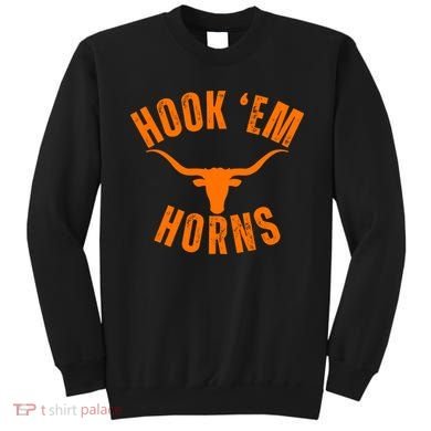Hook Em Horns Texas Bull Head Sweatshirt
