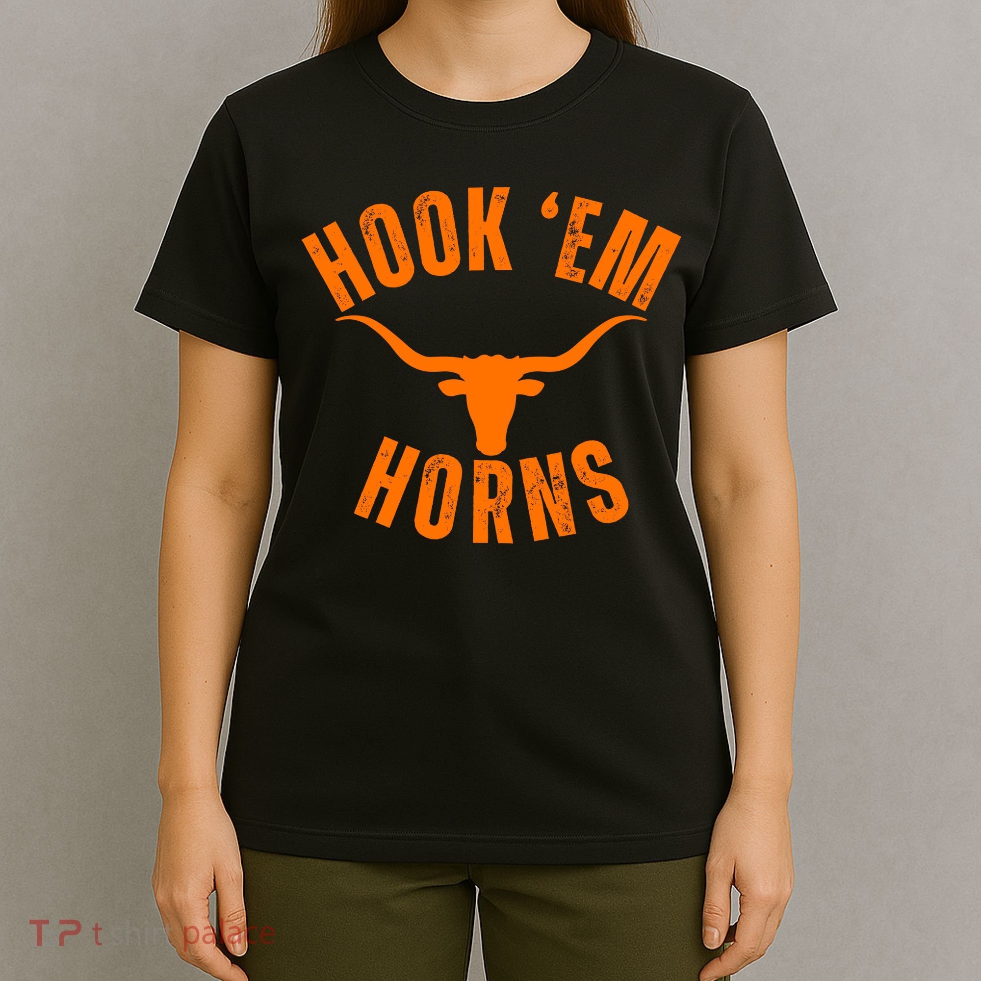 Hook Em Horns Texas Bull Head T-Shirt