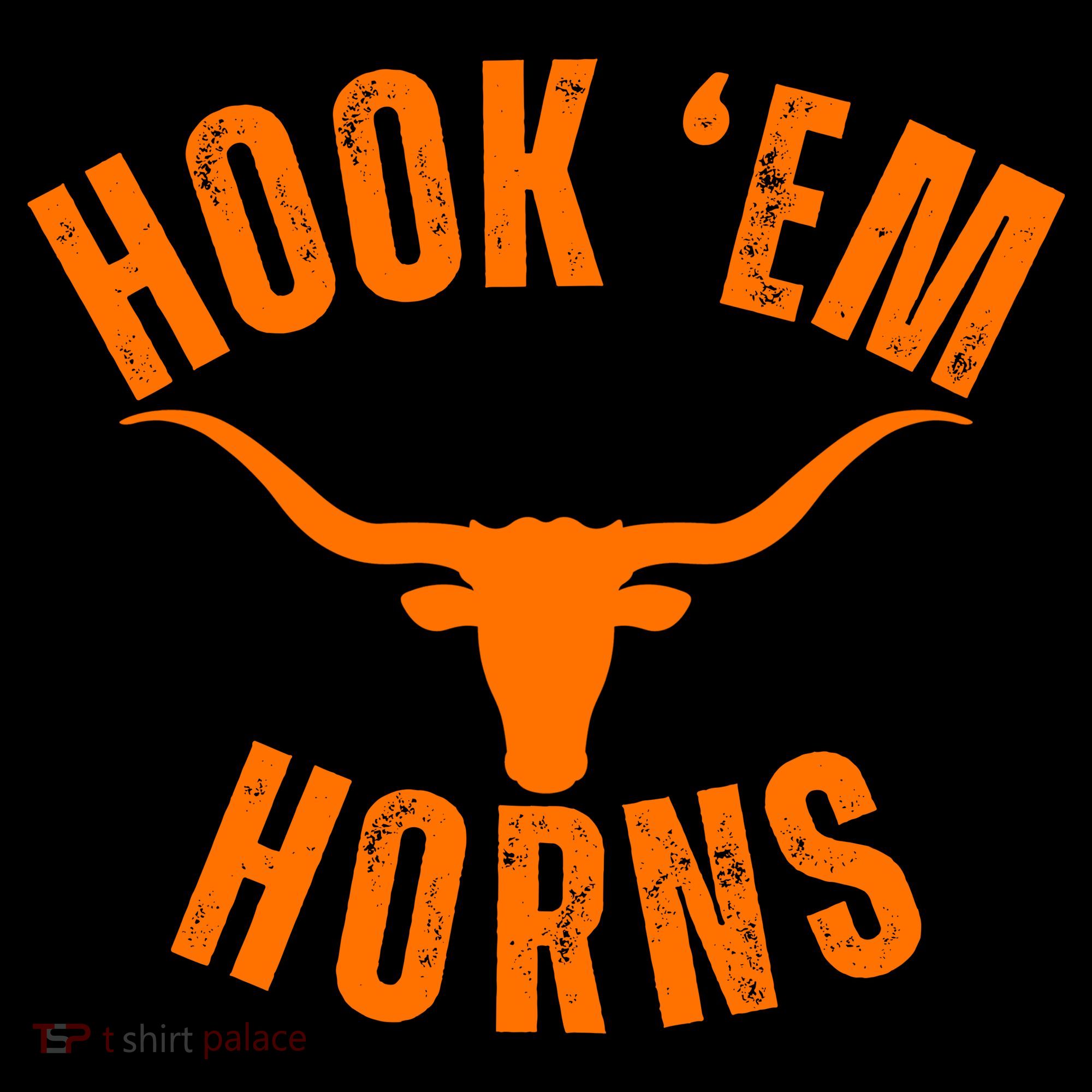 Hook Em Horns Texas Bull Head Button
