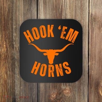 Hook Em Horns Texas Bull Head Coaster