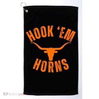 Hook Em Horns Texas Bull Head Golf Towel