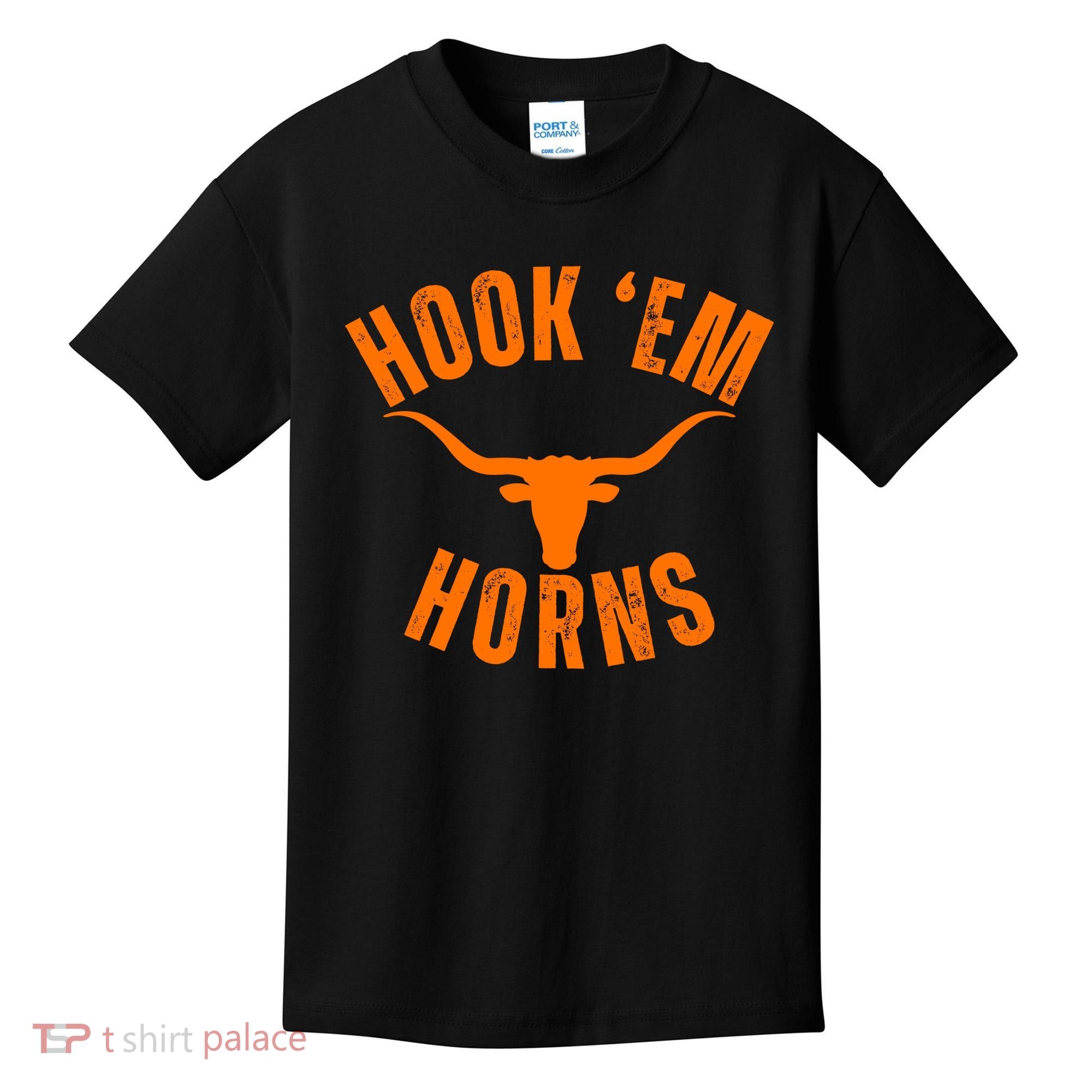 Hook Em Horns Texas Bull Head Kids T-Shirt