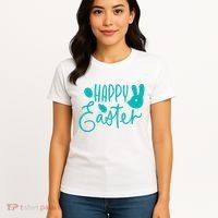 Happy Easter Holiday Bunny Women's T-Shirt thumb 4
