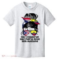 Half Ecuadorian Half Puerto Rican Ecuador Boricua Mix Kids T-Shirt thumb 0