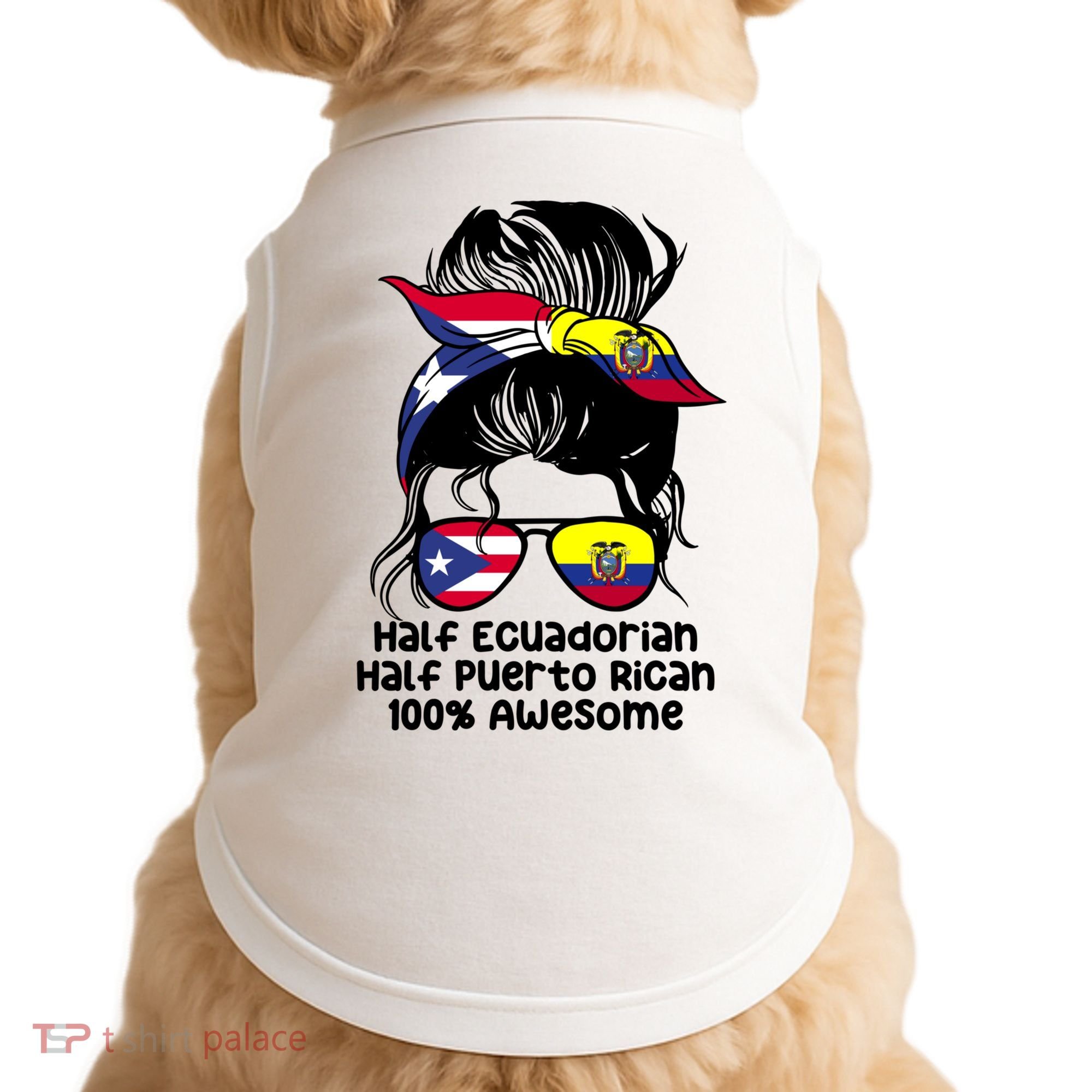 Half Ecuadorian Half Puerto Rican Ecuador Boricua Mix Doggie Tank