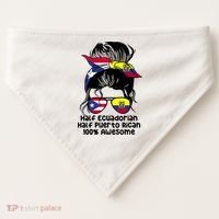 Half Ecuadorian Half Puerto Rican Ecuador Boricua Mix USA-Made Doggie Bandana thumb 0