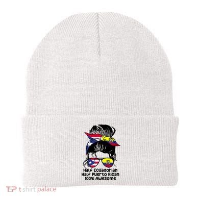 Half Ecuadorian Half Puerto Rican Ecuador Boricua Mix Beanie