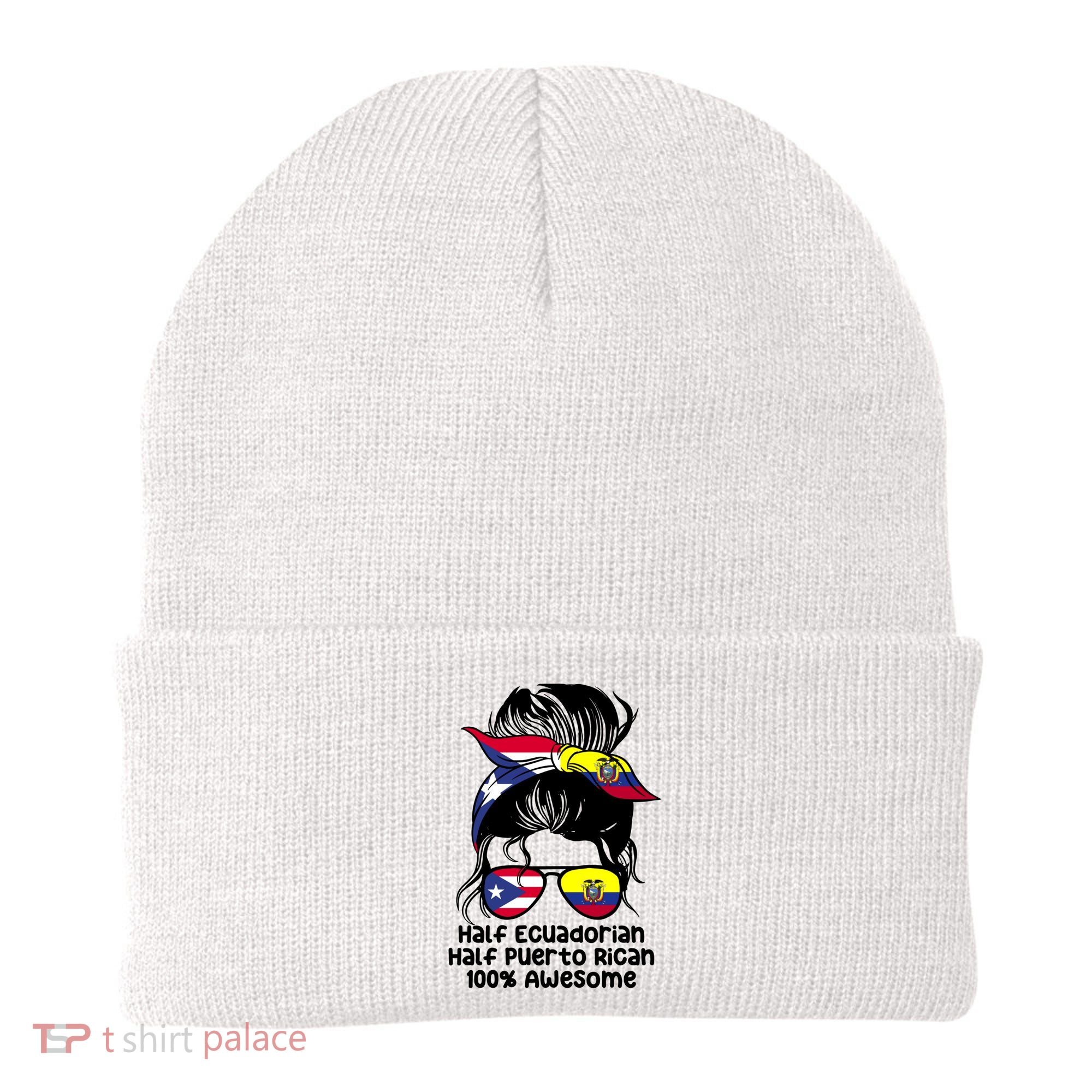 Half Ecuadorian Half Puerto Rican Ecuador Boricua Mix Beanie