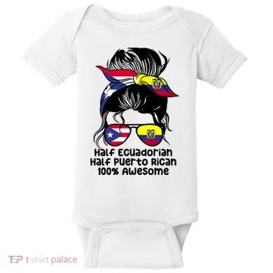 Half Ecuadorian Half Puerto Rican Ecuador Boricua Mix Baby Bodysuit