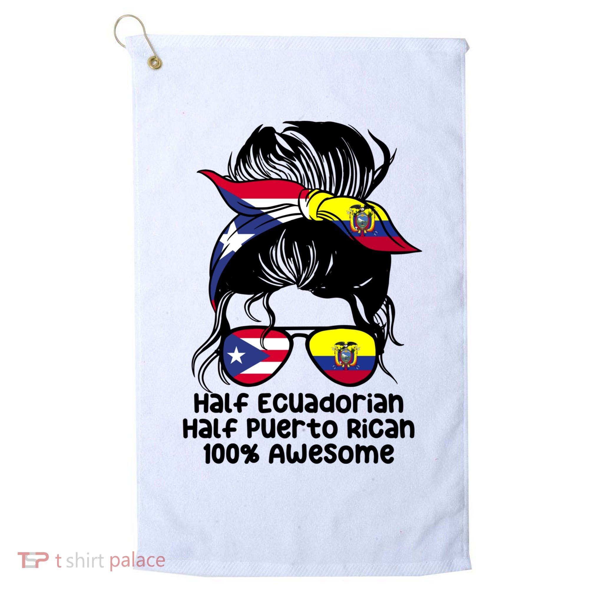 Half Ecuadorian Half Puerto Rican Ecuador Boricua Mix Golf Towel