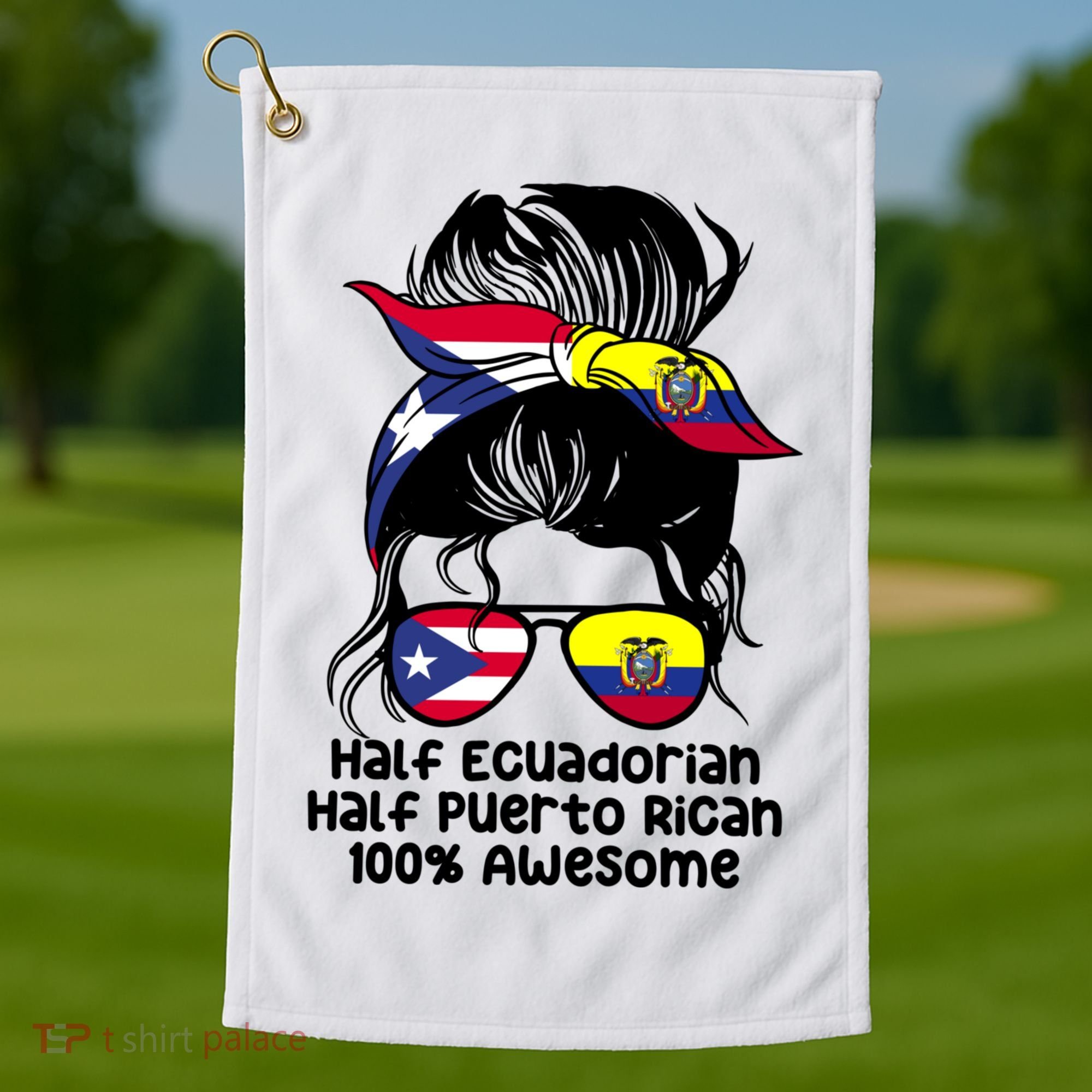 Half Ecuadorian Half Puerto Rican Ecuador Boricua Mix Golf Towel
