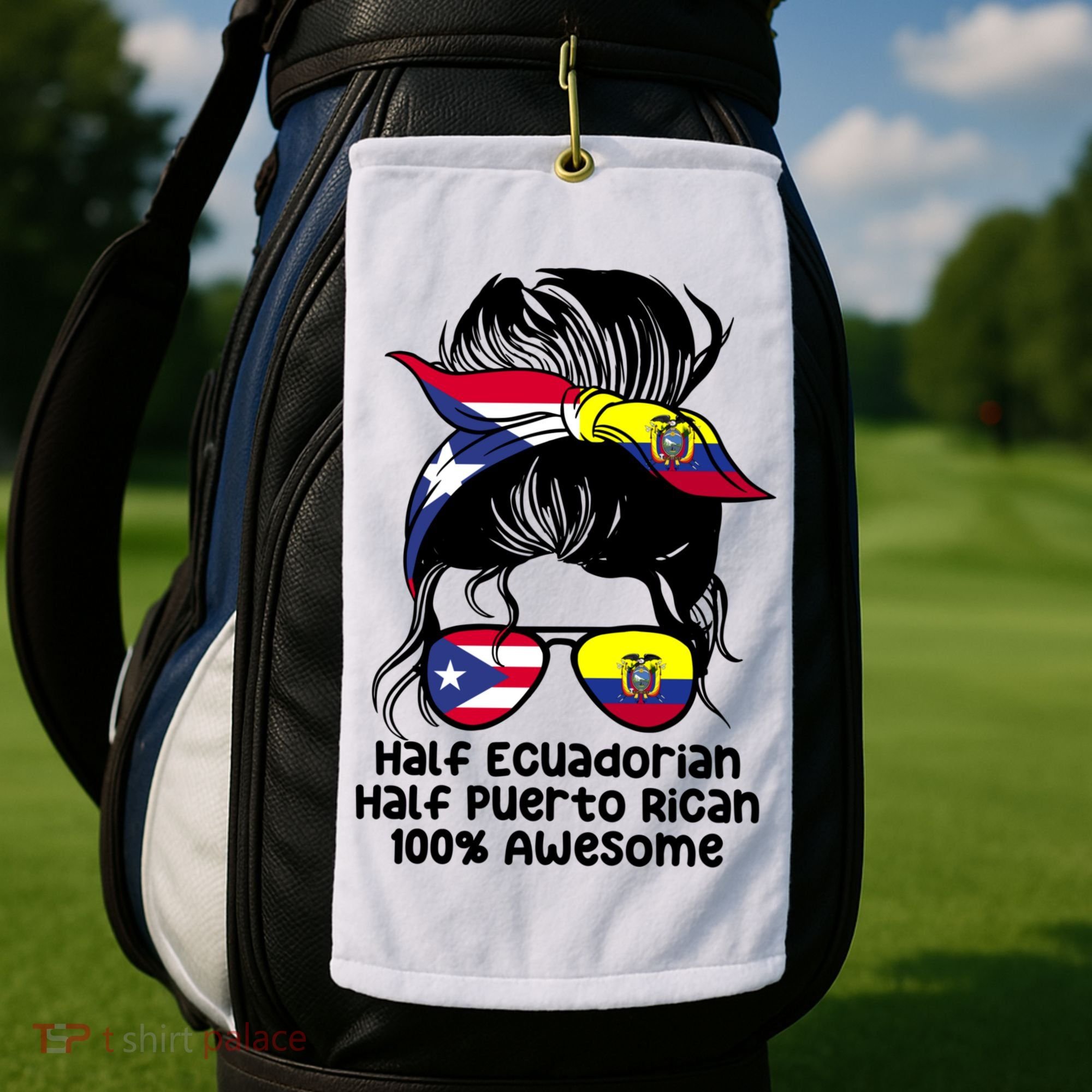 Half Ecuadorian Half Puerto Rican Ecuador Boricua Mix Golf Towel