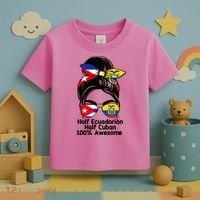 Half Ecuadorian Half Cuban 100 Percent Awesome Toddler T-Shirt thumb 3