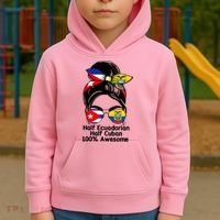 Half Ecuadorian Half Cuban 100 Percent Awesome Kids Hoodie thumb 2