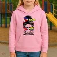 Half Ecuadorian Half Cuban 100 Percent Awesome Kids Hoodie thumb 3