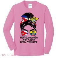 Half Ecuadorian Half Cuban 100 Percent Awesome Kids Long Sleeve Shirt thumb 0