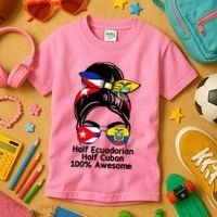Half Ecuadorian Half Cuban 100 Percent Awesome Kids T-Shirt thumb 3