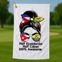 Half Ecuadorian Half Cuban 100 Percent Awesome Golf Towel thumb 1