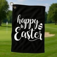 Happy Easter Holiday Golf Towel thumb 1