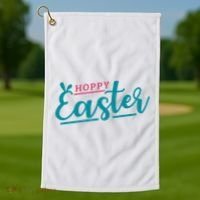 Hoppy Easter Holiday Golf Towel thumb 1