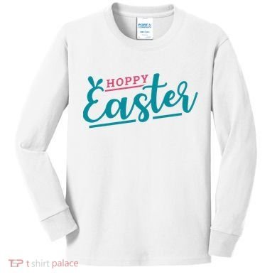 Hoppy Easter Holiday Kids Long Sleeve Shirt