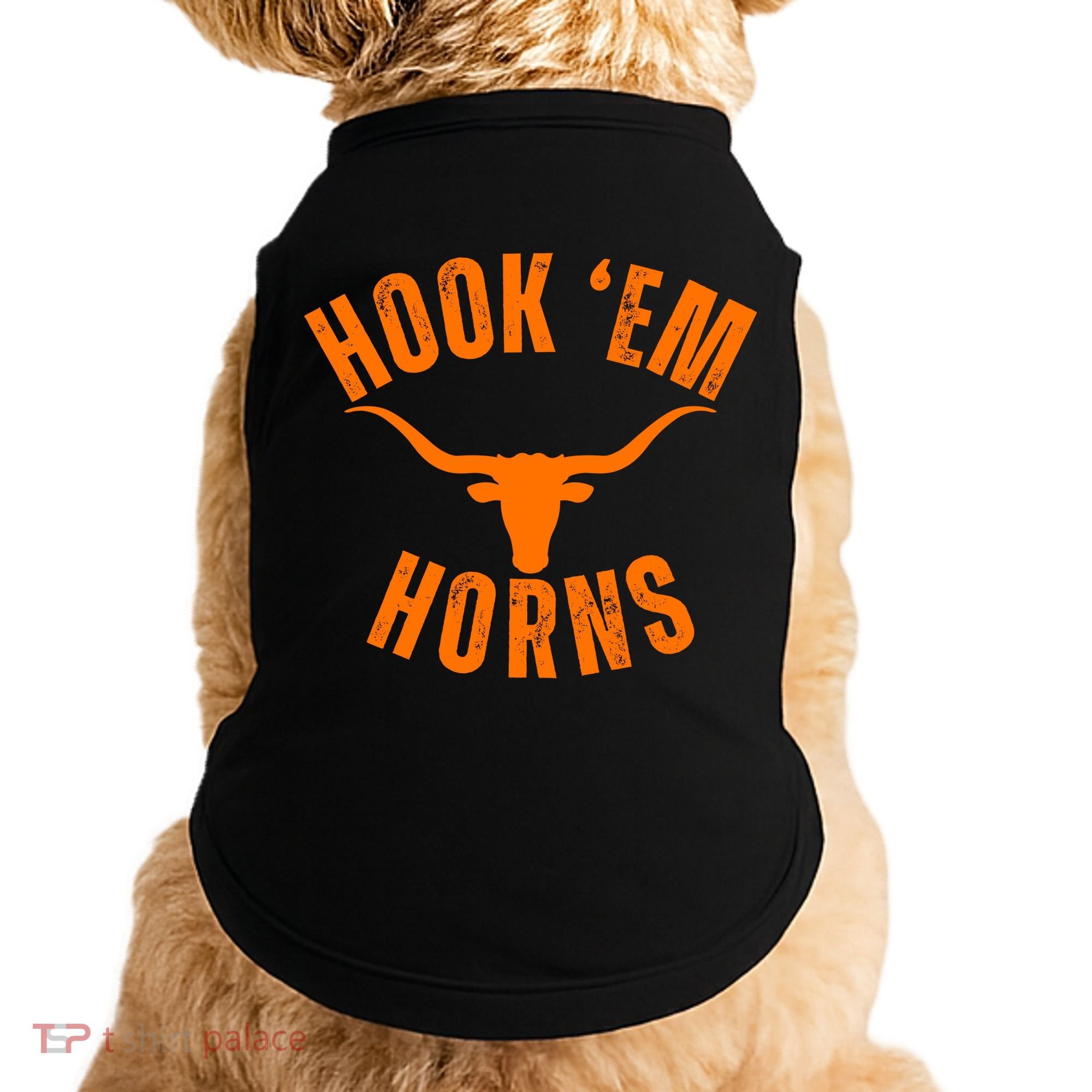 Hook Em Horns Texas Bull Head Doggie Tank