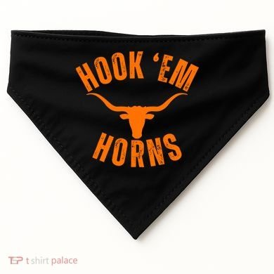 Hook Em Horns Texas Bull Head USA-Made Doggie Bandana