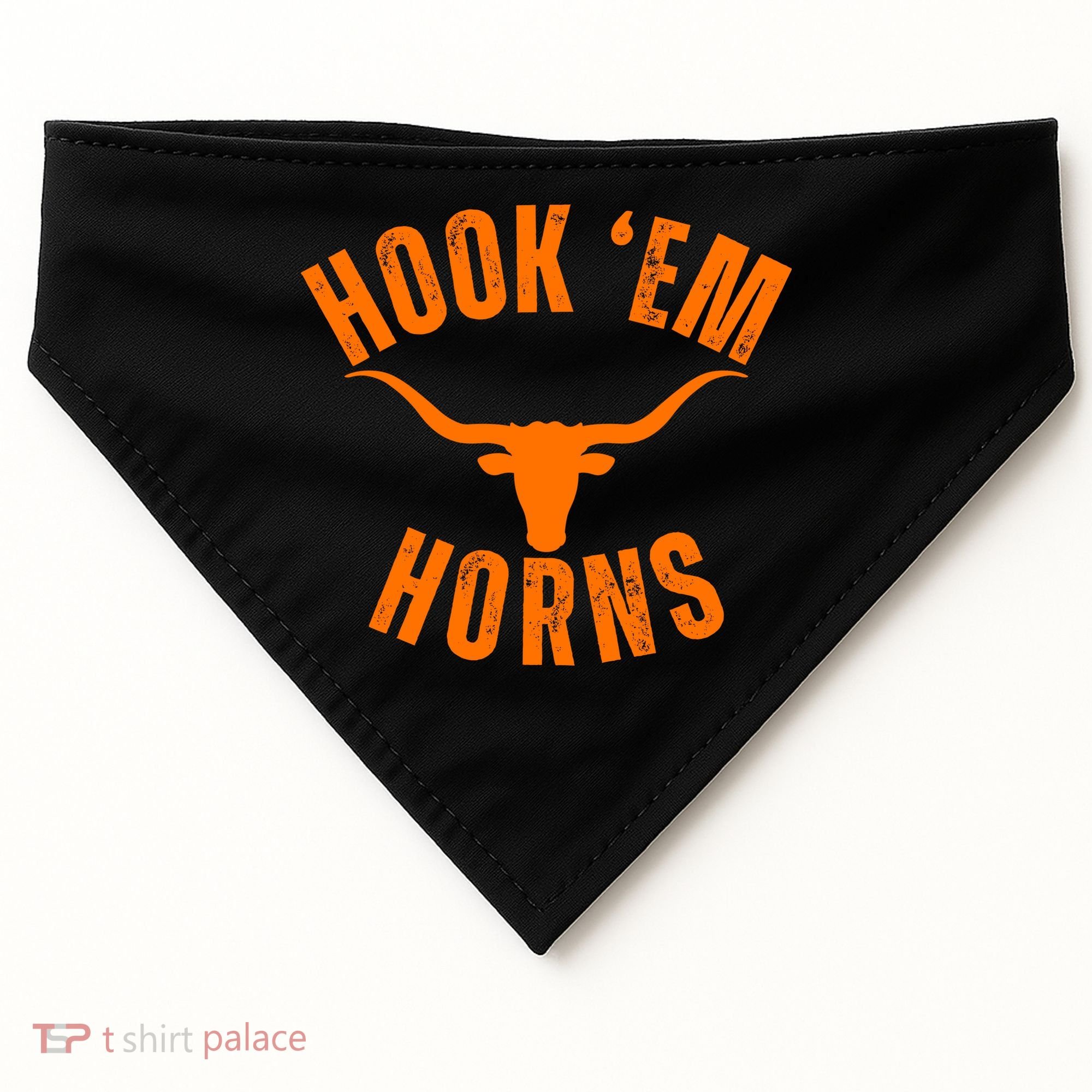 Hook Em Horns Texas Bull Head USA-Made Doggie Bandana