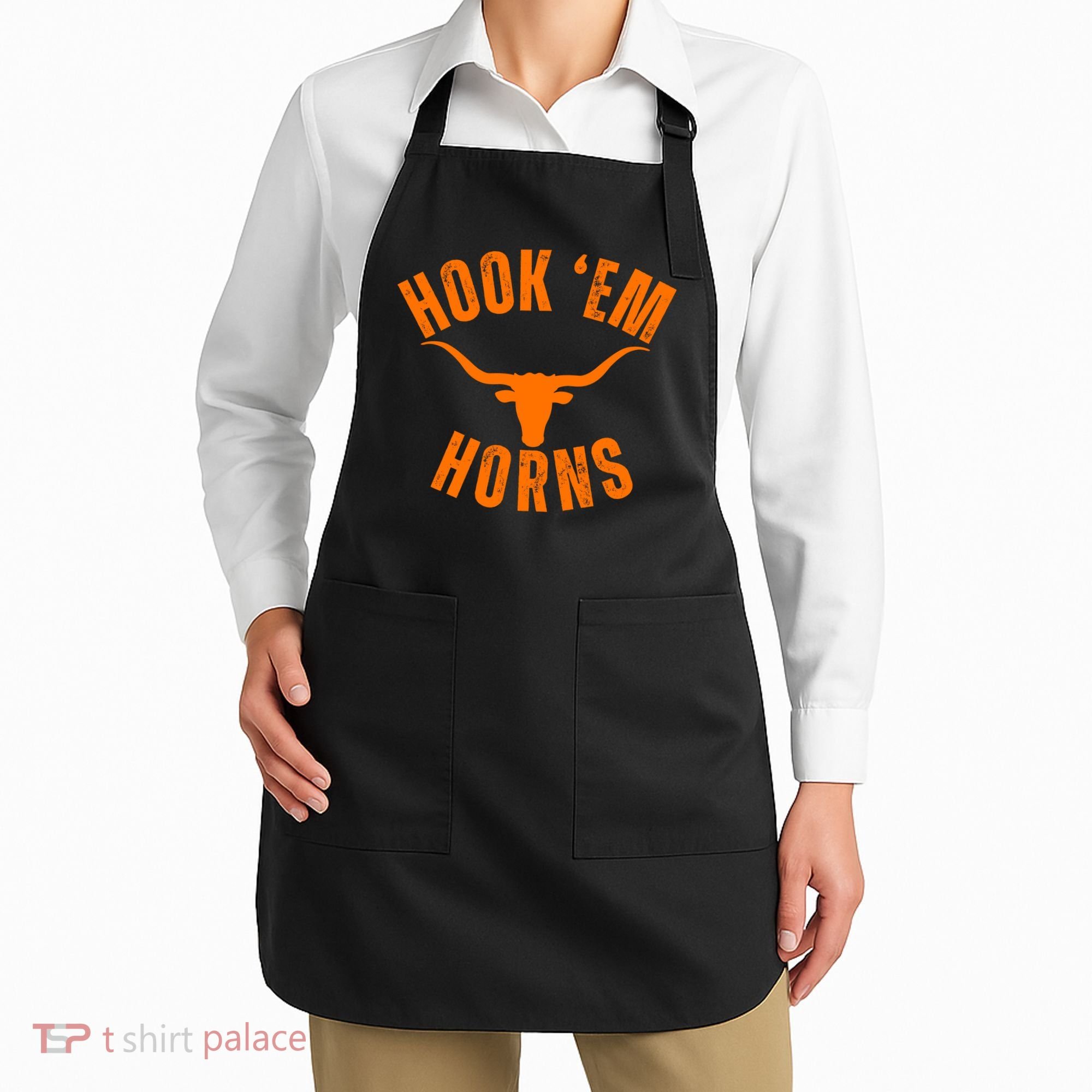 Hook Em Horns Texas Bull Head Apron