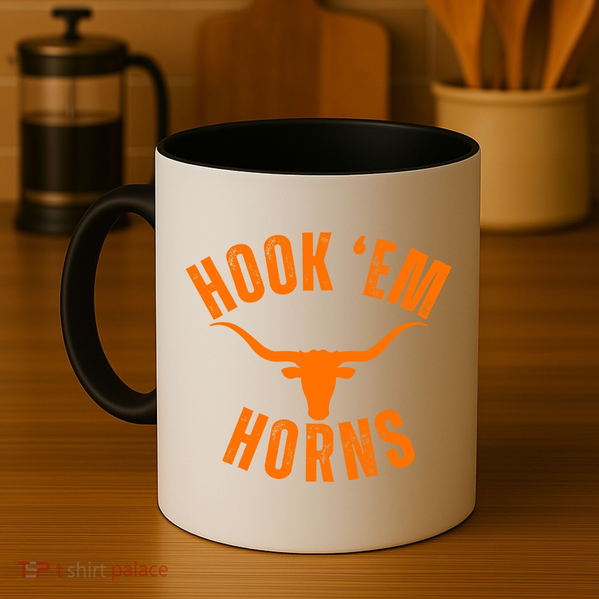 Hook Em Horns Texas Bull Head Coffee Mug