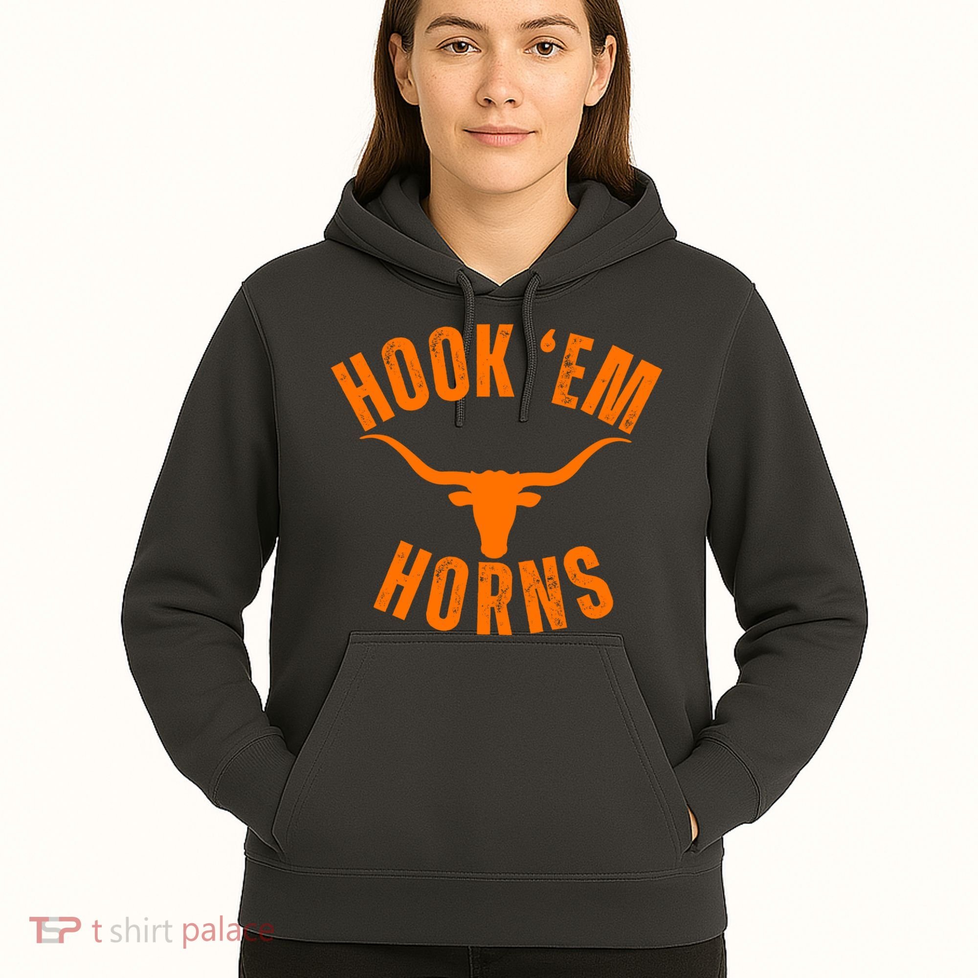 Hook Em Horns Texas Bull Head Hoodie