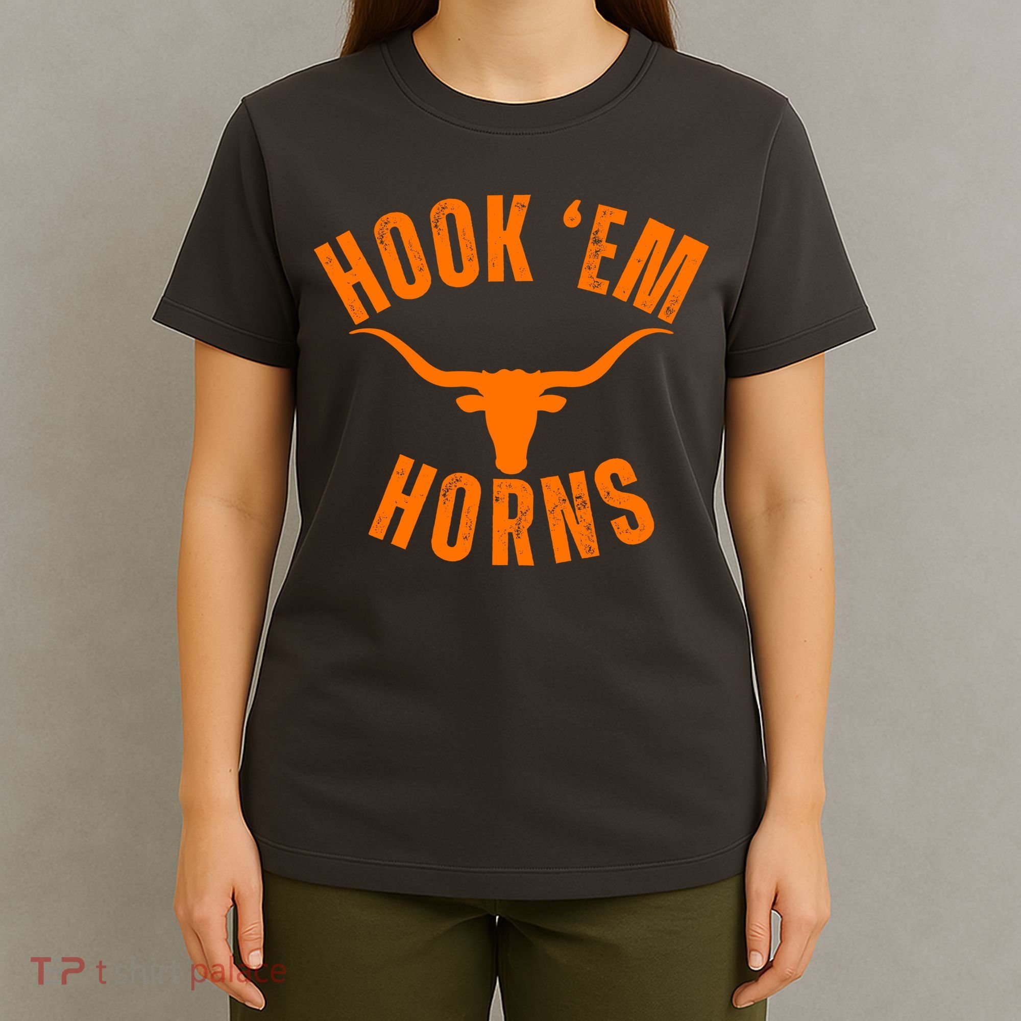 Hook Em Horns Texas Bull Head T-Shirt