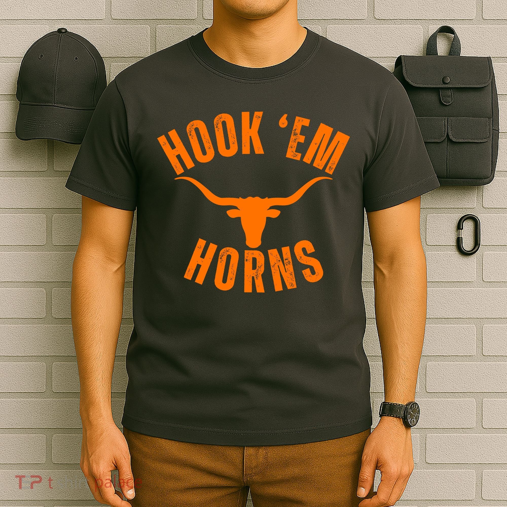 Hook Em Horns Texas Bull Head T-Shirt