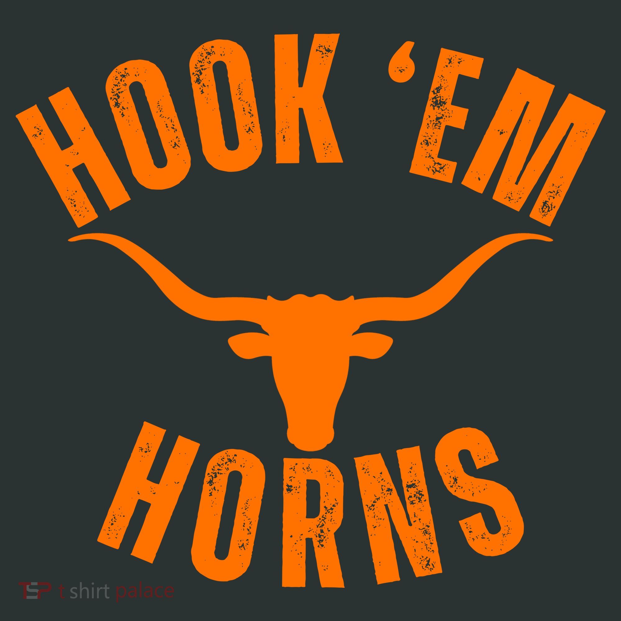Hook Em Horns Texas Bull Head Button