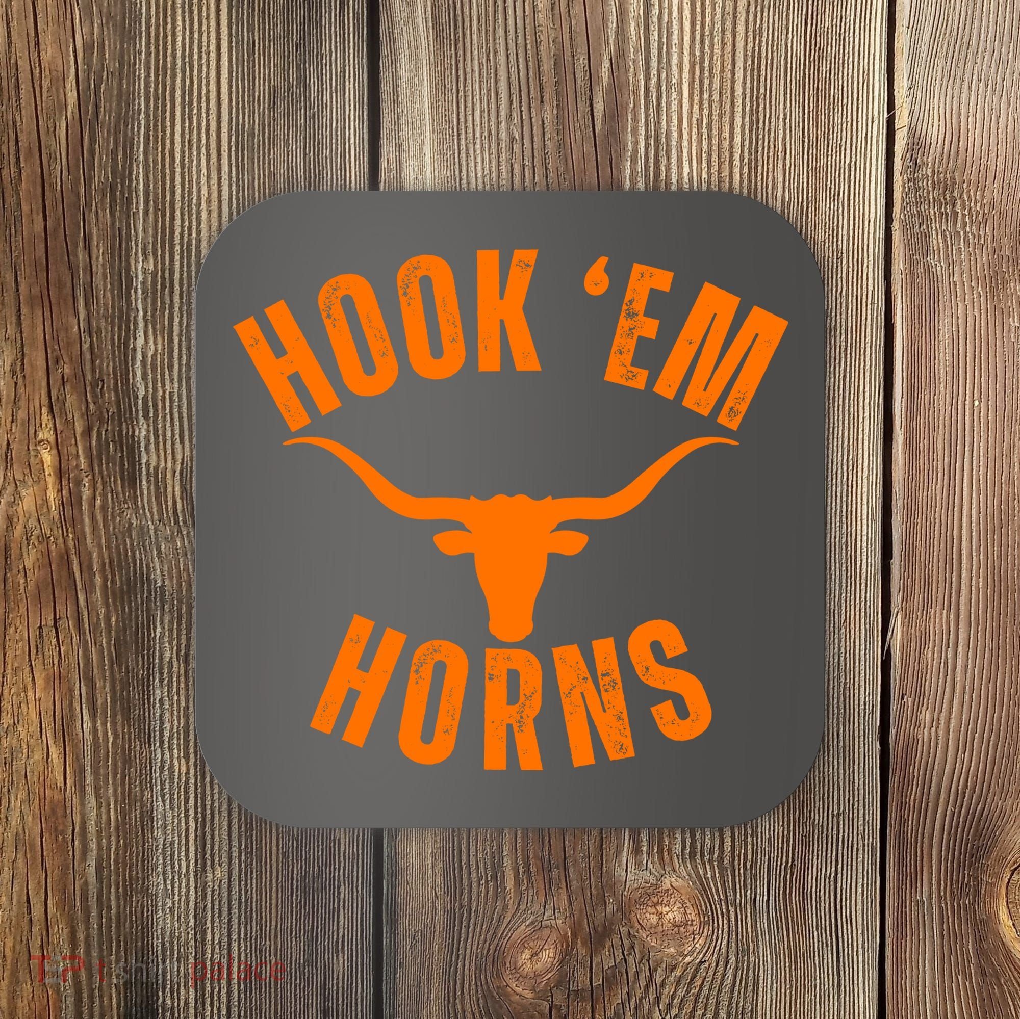 Hook Em Horns Texas Bull Head Coaster