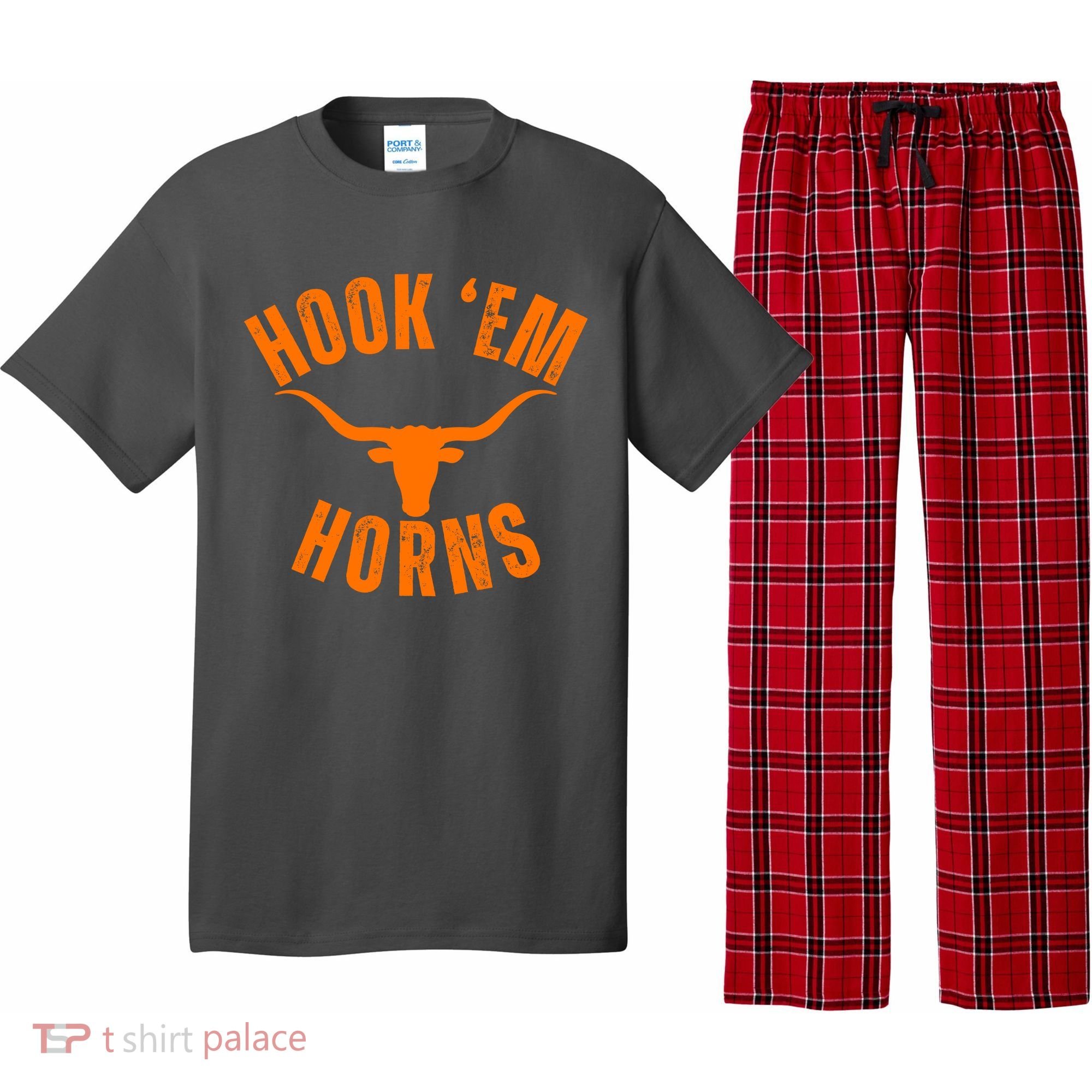 Hook Em Horns Texas Bull Head Pajama Set
