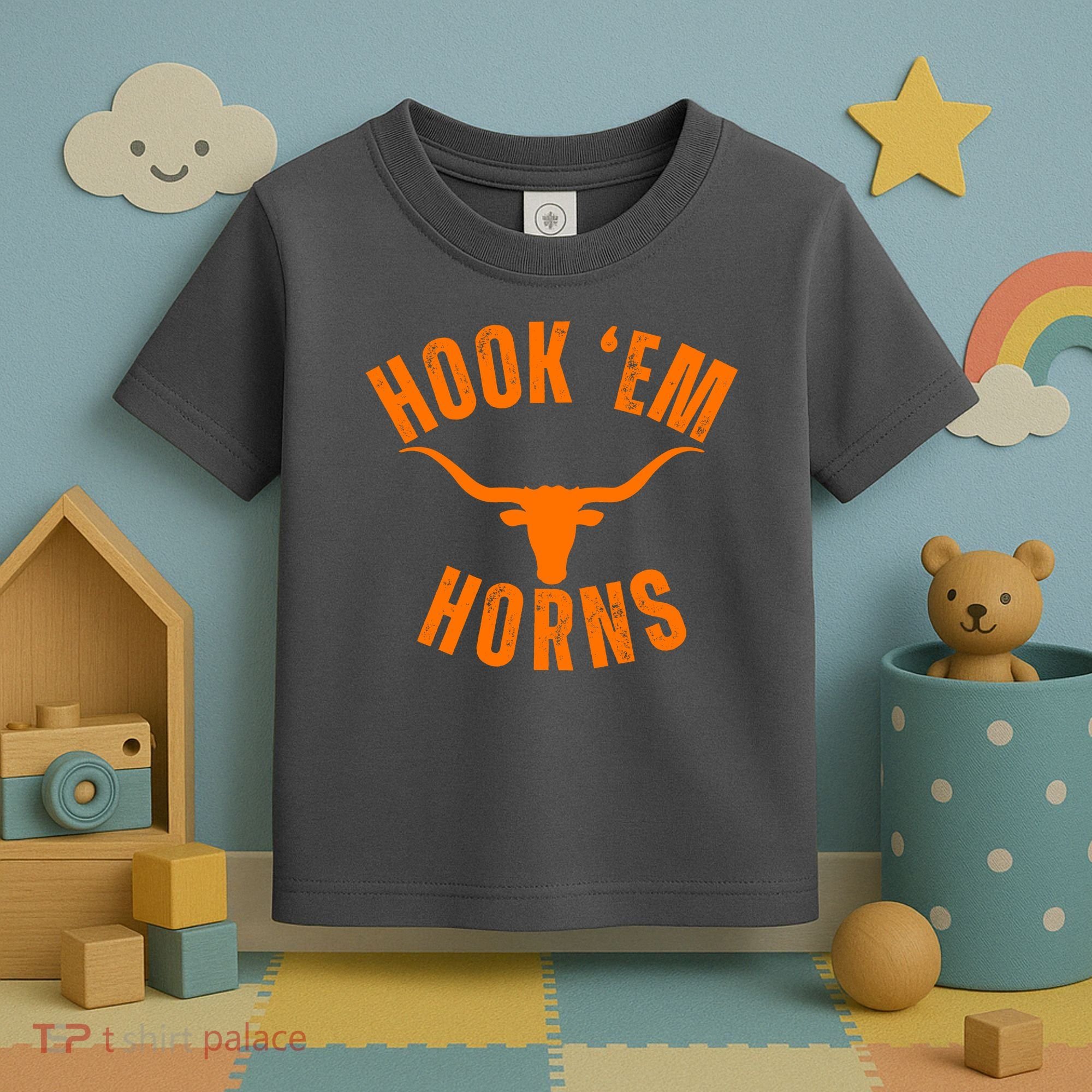 Hook Em Horns Texas Bull Head Toddler T-Shirt