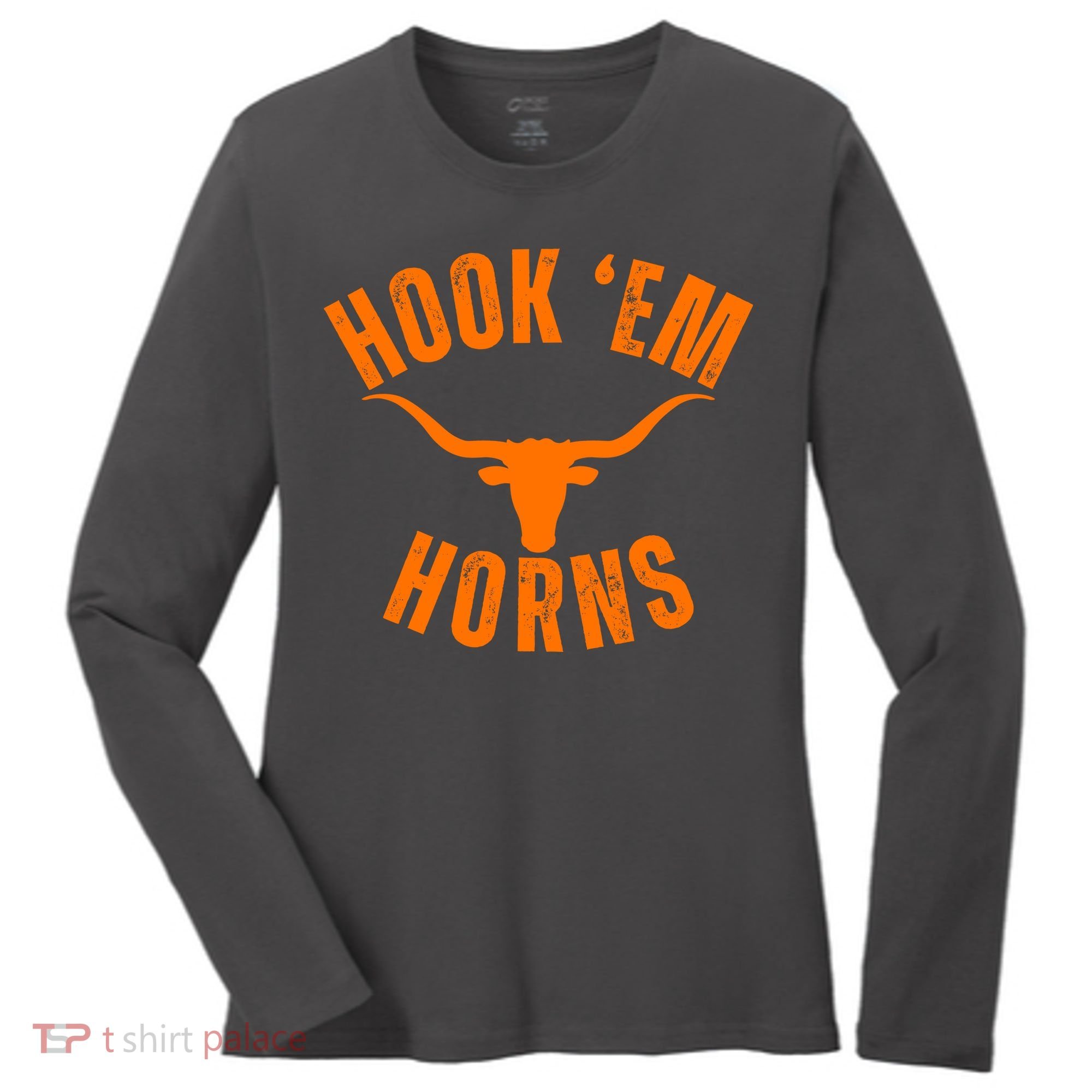 Hook Em Horns Texas Bull Head Women's Long Sleeve Shirt