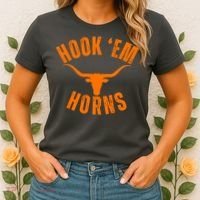 Hook Em Horns Texas Bull Head Women's T-Shirt thumb 2