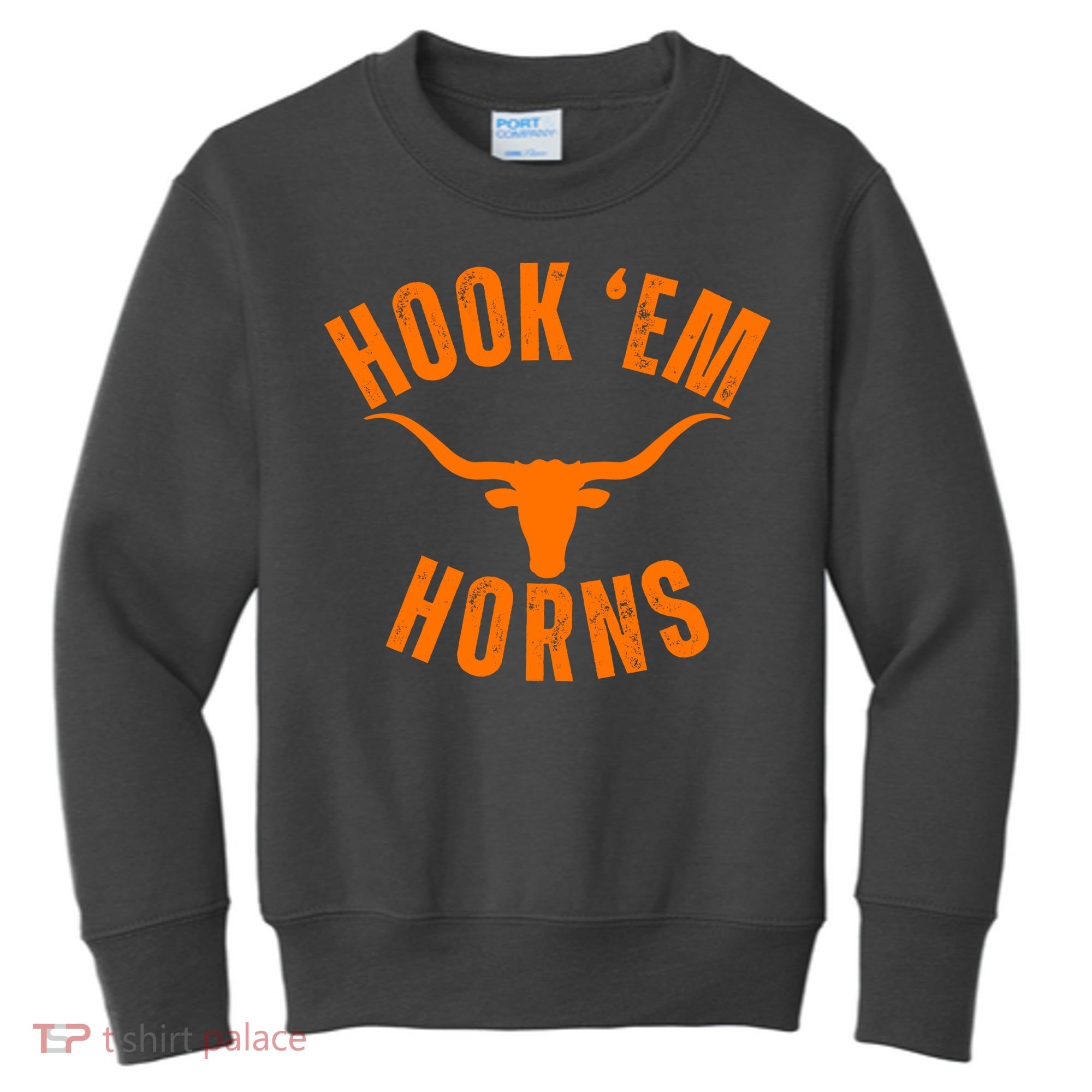 Hook Em Horns Texas Bull Head Kids Sweatshirt