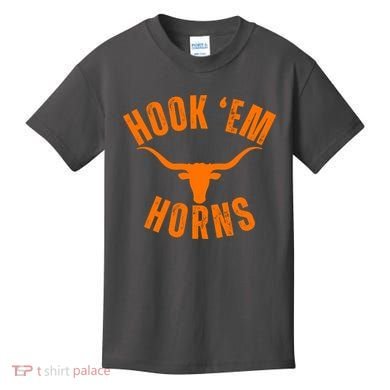 Hook Em Horns Texas Bull Head Kids T-Shirt