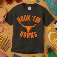 Hook Em Horns Texas Bull Head Kids T-Shirt thumb 3