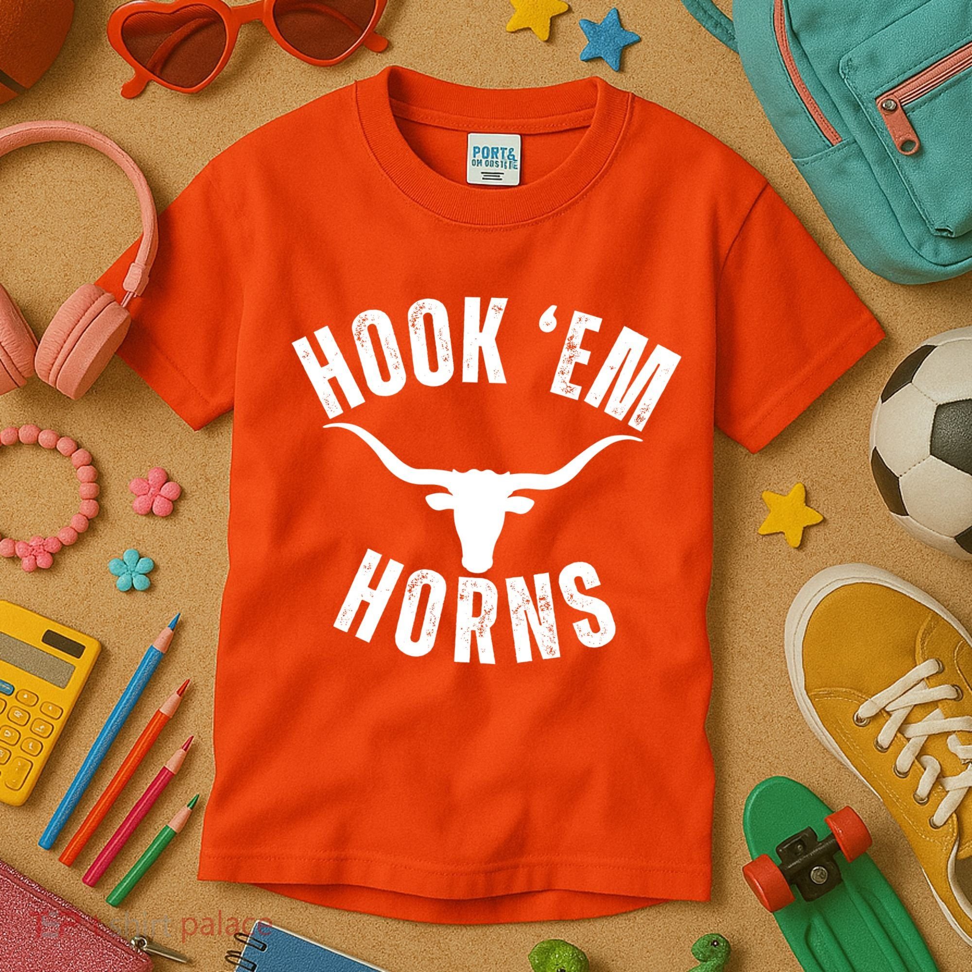 Hook Em Horns Texas State Longhorns Kids T-Shirt