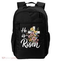 Happy Easter He Is Risen God Jesus Floral Cross Christian Backpack thumb 0