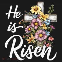 Happy Easter He Is Risen God Jesus Floral Cross Christian Women's Hoodie thumb 2