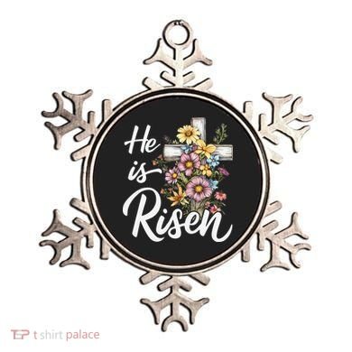Happy Easter He Is Risen God Jesus Floral Cross Christian Ornament