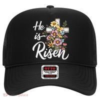 Happy Easter He Is Risen God Jesus Floral Cross Christian Hat thumb 0