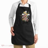 Happy Easter He Is Risen God Jesus Floral Cross Christian Apron thumb 2