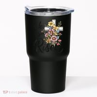 Happy Easter He Is Risen God Jesus Floral Cross Christian Tumbler thumb 0