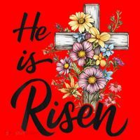 Happy Easter He Is Risen God Jesus Floral Cross Christian Santa Hat thumb 1